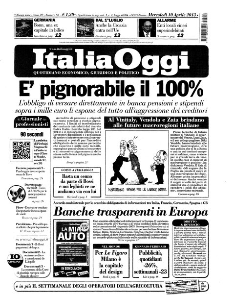 Italia oggi : quotidiano di economia finanza e politica